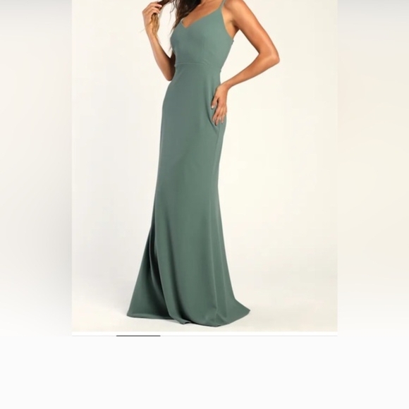 Lulu's Sage Green Maxi Dress - Picture 3 of 4